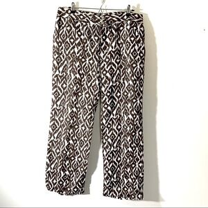 International Concept Brown Print Linen Pants
